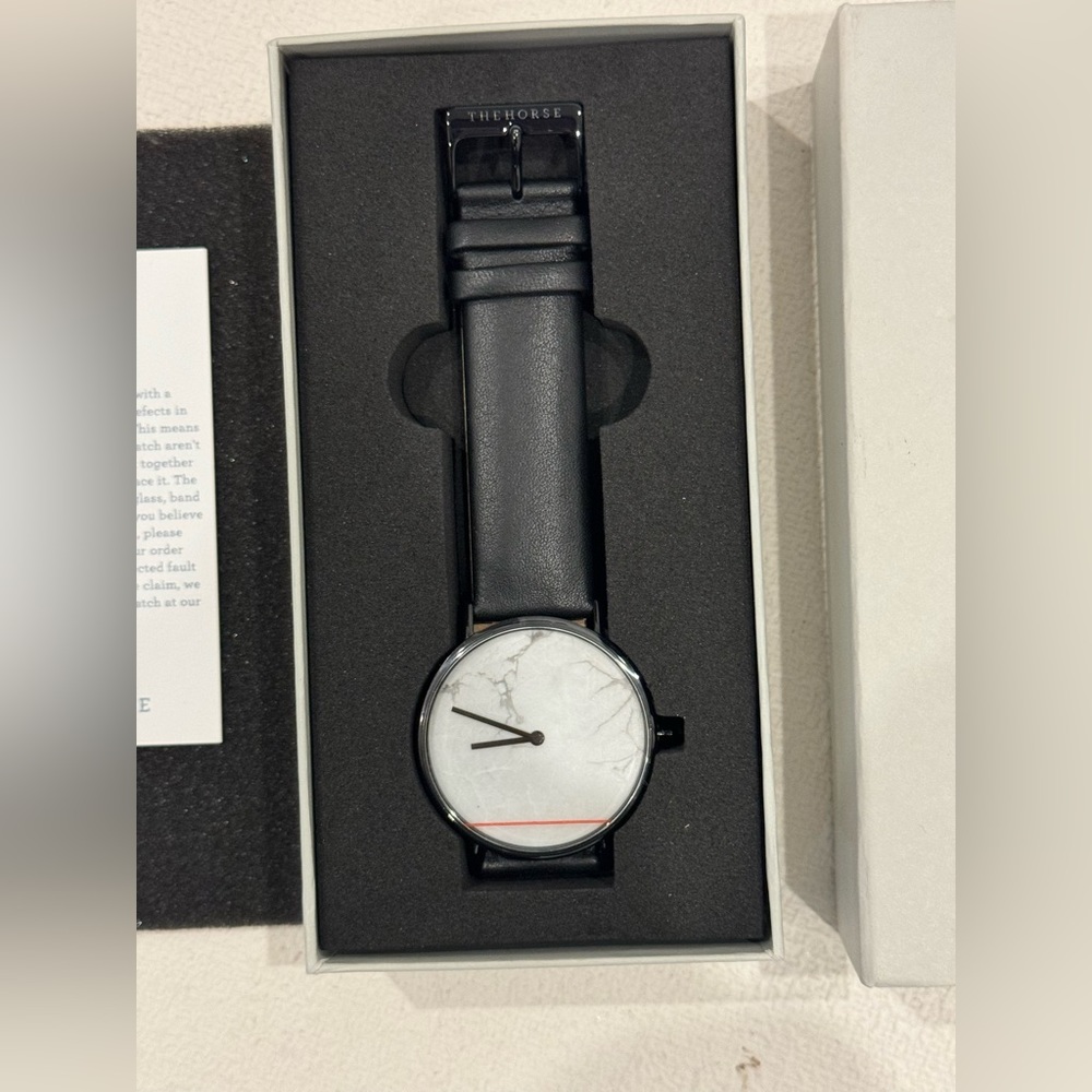 NWT The Horse Watch Marble Black Leather